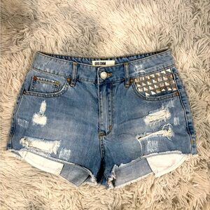 NWOT Garage Denim Studded Distressed Shorts